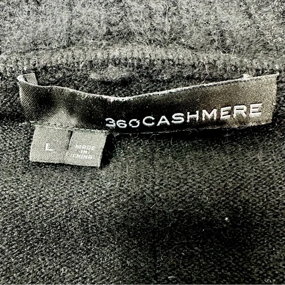 360 Cashmere 100% Cashmere Cardigan Black Size L - Picture 7 of 9